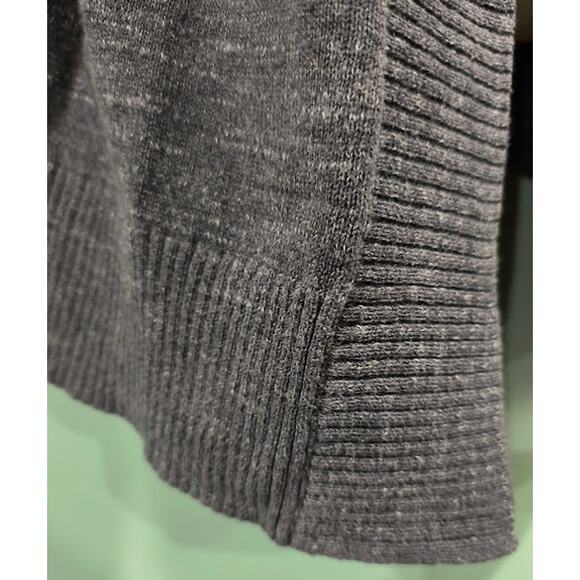 Eileen Fisher Open Front Cardigan With Wide Ribbed Edges, Heather Gray, Sz XL - Picture 4 of 7